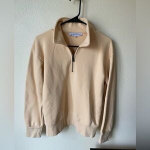 No Maintenance Men’s Quarter Zip Sweatshirt Beige Size XS Henley Pullover Top